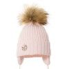 CZAPKA ZIMOWA SERENA PUPILL WIĄZANA DLA DZIEWCZYNKI Z POMPONEM FUTRZANYM Pupill - 1