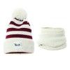 KOMPLET CZAPKA Z KOMINEM BOA W PASKI Z POMPONEM NOAH PUPILL Pupill - 3