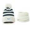 KOMPLET CZAPKA Z KOMINEM BOA W PASKI Z POMPONEM NOAH PUPILL Pupill - 6