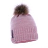 dziana czapka czapeczka z naturalnym pomponem dla dziewczynki na zimę-pupill